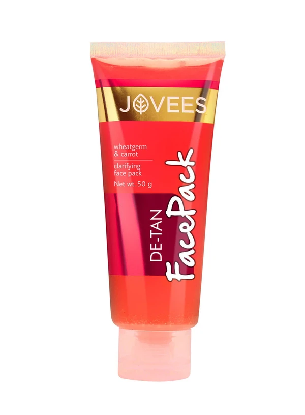 JOVEES HERBAL Jovees De-Tan Face Pack | Contains Wheat Germ and Carrot | For Tan Removal and Skin Revitalization