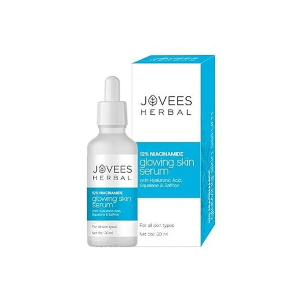 JOVEES HERBAL Jovees Herbal 12% Niacinamide Glowing Skin Serum With Hyaluronic Acid, Squalane & Saffron 30ml
