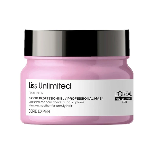 L'OREAL PROFESSIONNEL L’Oréal Professionnel Liss Unlimited Hair Mask with Pro-Keratin and Kukui Nut Oil for Rebellious Frizzy Hair, Serie Expert, 250gm