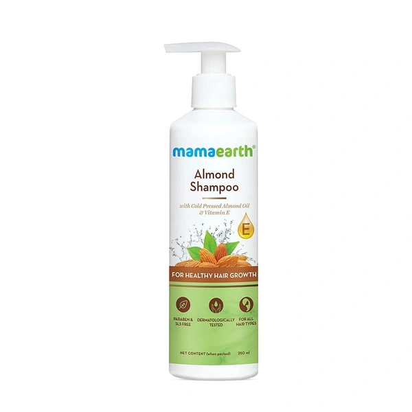 MAMAEARTH Mamaearth Almond Shampoo With Cold Pressed Almond Oil And Vitamin E - 250 ml