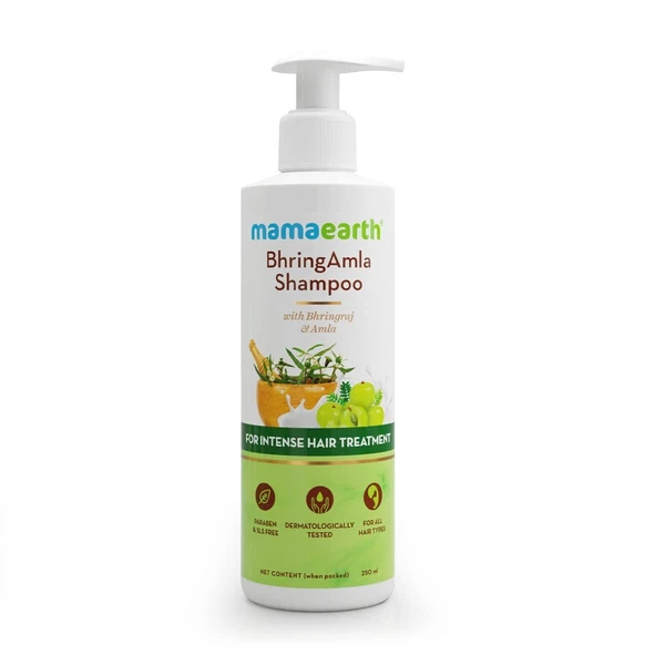 MAMAEARTH Mamaearth BhringAmla Shampoo for dry & frizzy hair with Bhringraj & Amla for Intense Hair Treatment – 250 ml