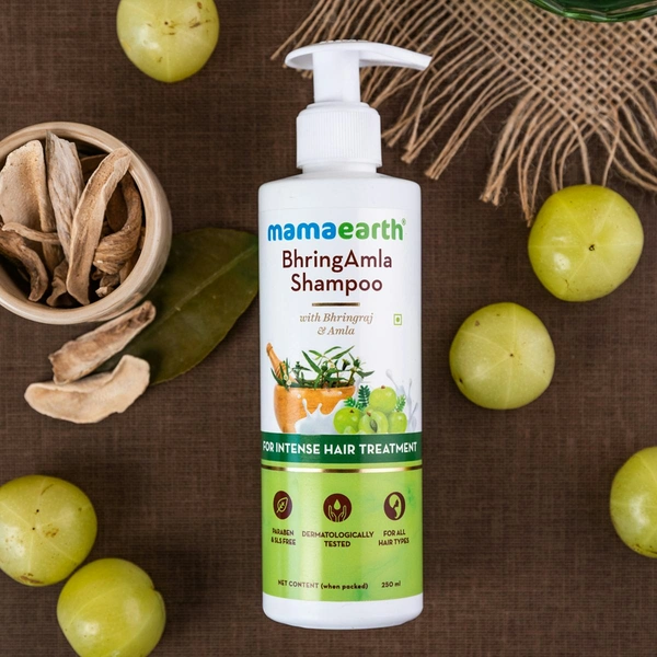 MAMAEARTH Mamaearth BhringAmla Shampoo with Bhringraj and Amla for Intense Hair Treatment, 250 ml