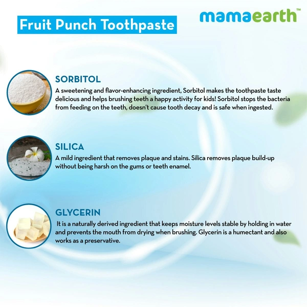 MAMAEARTH Mamaearth Fruit Punch Toothpaste, 50g | Promotes Healthy Teeth & Gums | Safe, If Swallowed