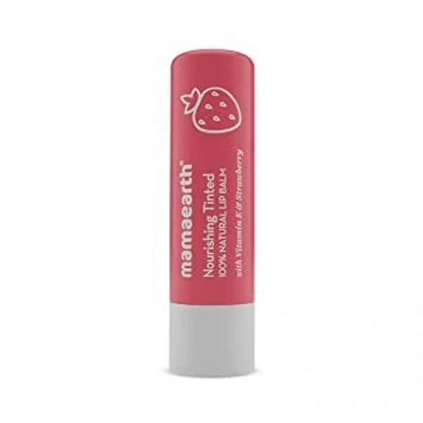 MAMAEARTH Mamaearth Nourishing Lip Balm Tinted 100% Natural with Vitamin E and Strawberry, 4 gm