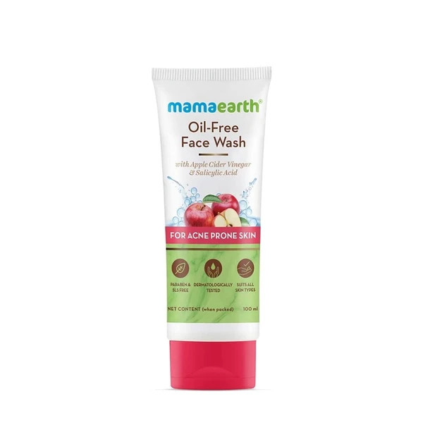 MAMAEARTH Mamaearth Oil Free Face Wash For Oily Skin, With Apple Cider Vinegar & Salicylic Acid For Acne-Prone Skin 100 Ml