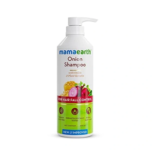 MAMAEARTH Mamaearth Onion Shampoo For Hair Growth & Hair Fall Control With Onion & Plant Keratin, 600 ml