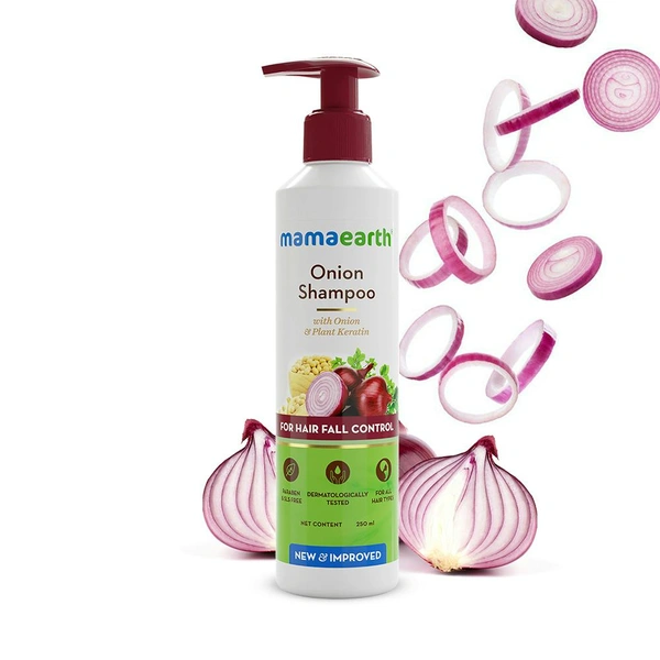 MAMAEARTH Mamaearth Onion Shampoo with Onion and Plant Keratin for Hair Fall Control, 250ml