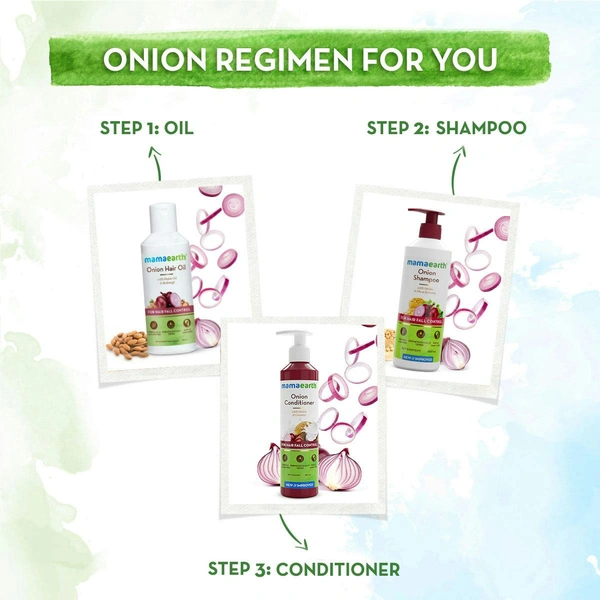 MAMAEARTH Mamaearth Onion Shampoo with Onion & Plant Keratin for Hair Fall Control, 400ml