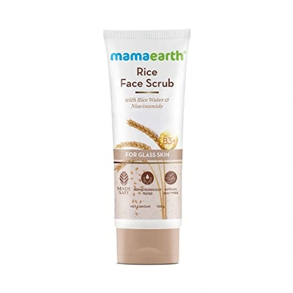 MAMAEARTH Mamaearth Rice Face Scrub For Glowing Skin, With Rice Water & Niacinamide For Glass Skin, 100 gm