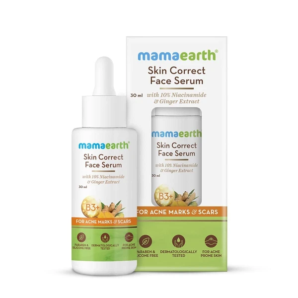 MAMAEARTH Mamaearth Skin Correct Face Serum With Niacinamide & Ginger Extract For Acne Marks & Scars, 30ml