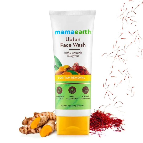 MAMAEARTH Mamaearth Ubtan Face Wash with Turmeric & Saffron for Tan Removal, 100ml