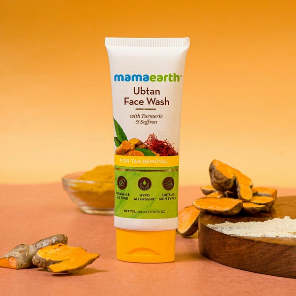 MAMAEARTH Mamaearth Ubtan Face Wash with Turmeric & Saffron for Tan Removal, 100ml