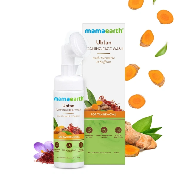MAMAEARTH Mamaearth Ubtan Foaming Face Wash with Turmeric and Saffron for Tan Removal - 150ml