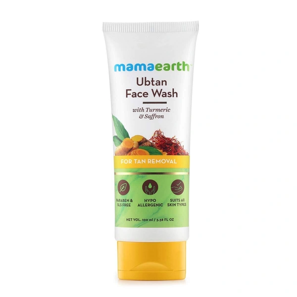 MAMAEARTH Mamaearth Ubtan Natural Face Wash with Turmeric & Saffron for Tan removal and Skin brightning 100 ml