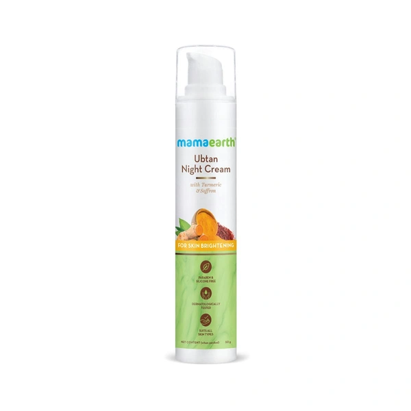 MAMAEARTH Mamaearth Ubtan Night Cream with Turmeric & Saffron for Skin Brightening  50 g