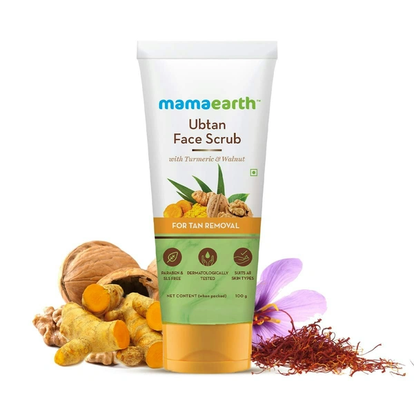 MAMAEARTH Mamaearth Ubtan Scrub For Face With Turmeric & Walnut For Tan Removal, 100 gm