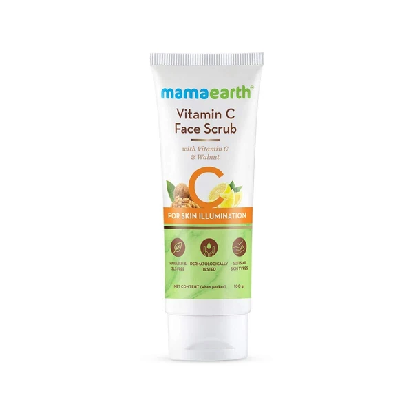 MAMAEARTH Mamaearth Vitamin C Face Scrub for Glowing Skin, With Vitamin C and Walnut For Skin Illumination (100 g)