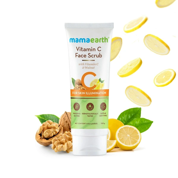 MAMAEARTH Mamaearth Vitamin C Face Scrub for Glowing Skin, With Vitamin C and Walnut For Skin Illumination - 100 g