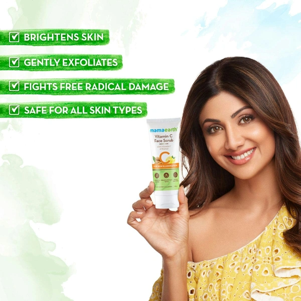 MAMAEARTH Mamaearth Vitamin C Face Scrub for Glowing Skin, With Vitamin C and Walnut For Skin Illumination - 100 g
