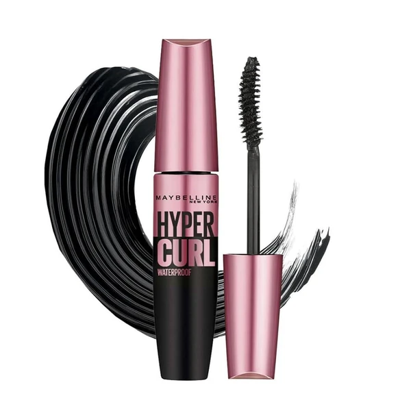 MAYBELLINE Maybelline New York Mascara, Curls Lashes, Highly Pigmented Colour, Long-lasting, Waterproof, Hypercurl , Black, 9.2ml