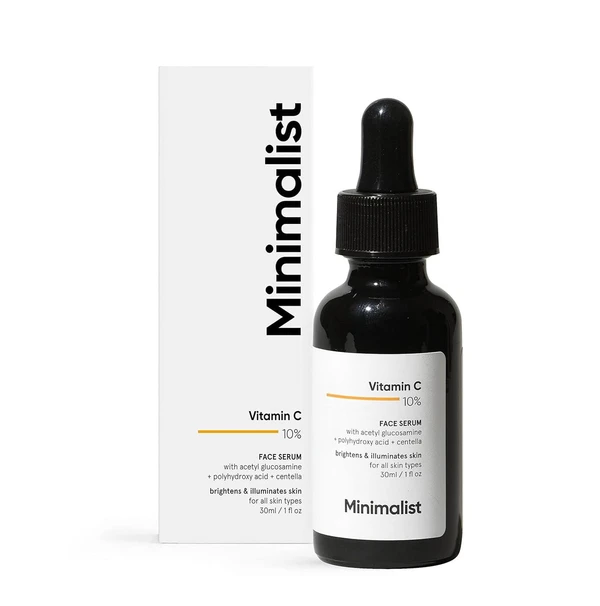 MINIMALIST Minimalist 10% Vitamin C Face Serum for Glowing Skin (Beginner Friendly Potent Vitamin C Formula) | Highly Stable & Effective Skin Brightening Vit C Serum | Non Irritating | 30 ml