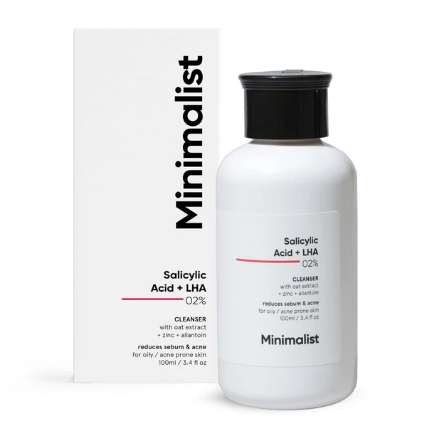 MINIMALIST Minimalist 2% Salicylic Acid Face Wash For Oily Skin | Sulphate Free, Anti Acne Face Cleanser With Lha & Zinc For Acne Or Pimples | Men & Women 100 Ml