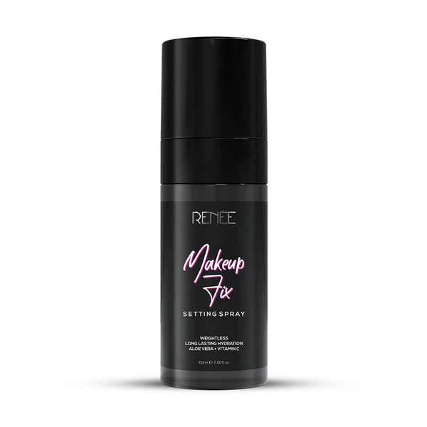 RENEE Makeup Fixer Setting Spray 60ml| Infused With Aloe Vera & Niacinamide| Prevents Cracks, Minimizes Pores & Fine Lines| Long Lasting & Weightless Formula