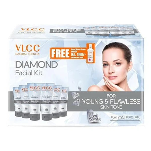 VLCC Diamond Facial Kit with FREE Rose Water Toner - 300g + 100ml
