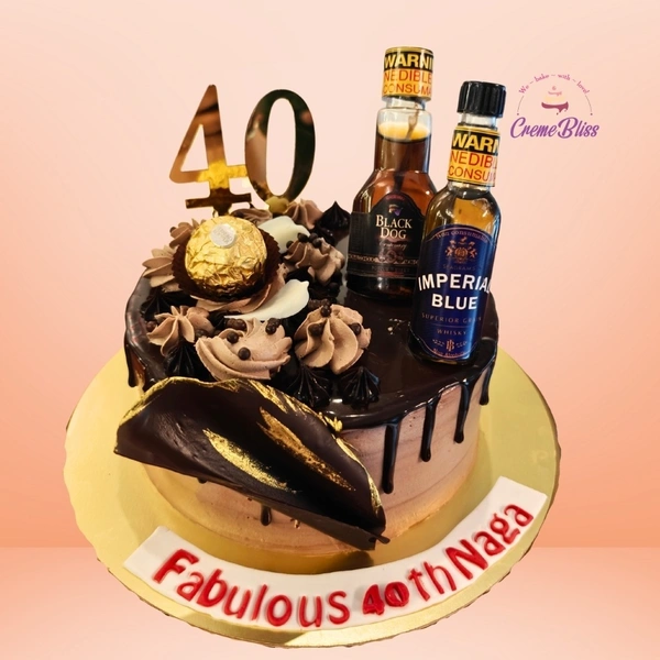 aged Whiskey theme cake