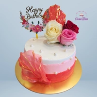 Eligant white/pink - with fresh flower decor