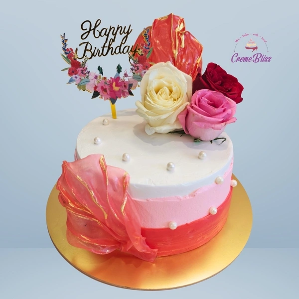 Eligant white/pink - with fresh flower decor