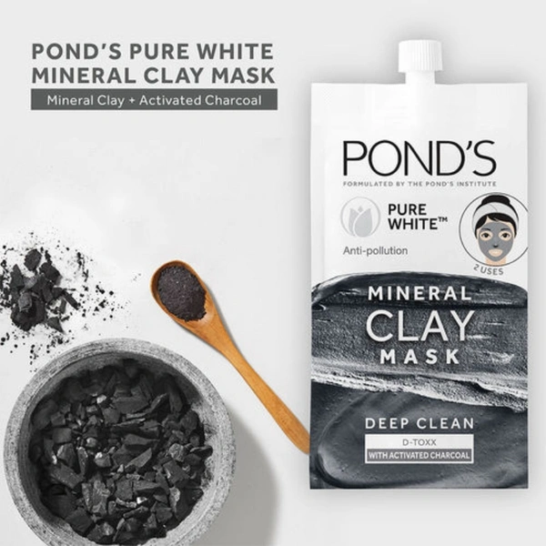 Ponds Pure White Clay Mask - 8 gm, For delivery on the same day, order before 3 PM