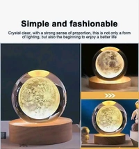 AZANIA 3D Moon Crystal Light Lamp, Night Lamp