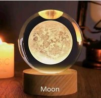 AZANIA 3D Moon Crystal Light Lamp, Night Lamp