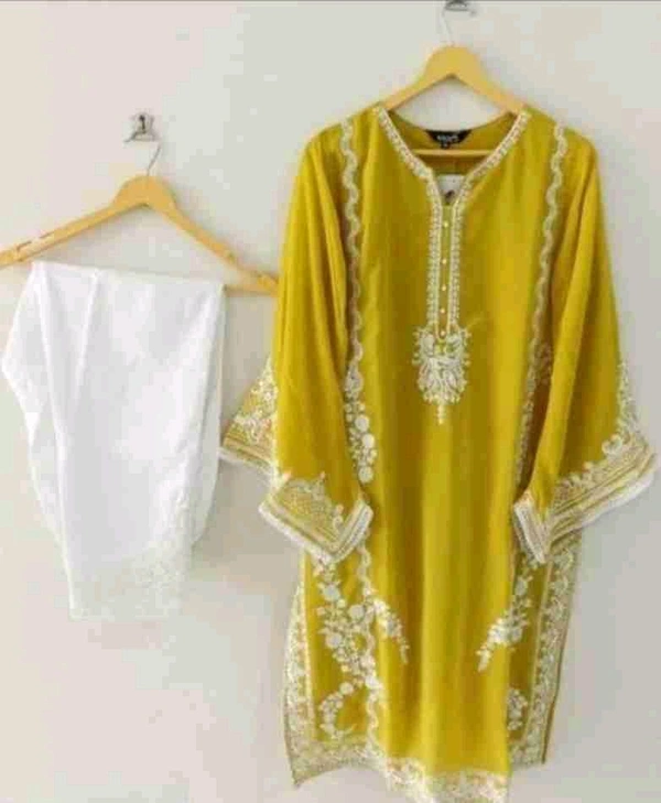Bolly Clues Bollyclues Kurta And Pant set Georgette - Khaki, Xl