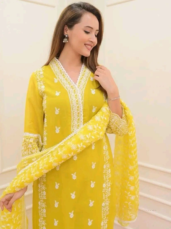 Bolly Clues Bollyclues Kurta And Pant set Georgette - Khaki, Xl