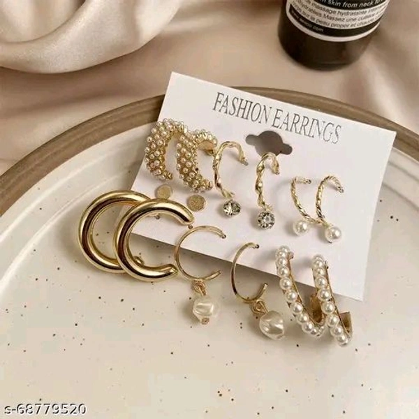 Vembley Combo Of 9 Pair Stunning Gold Plated Earings