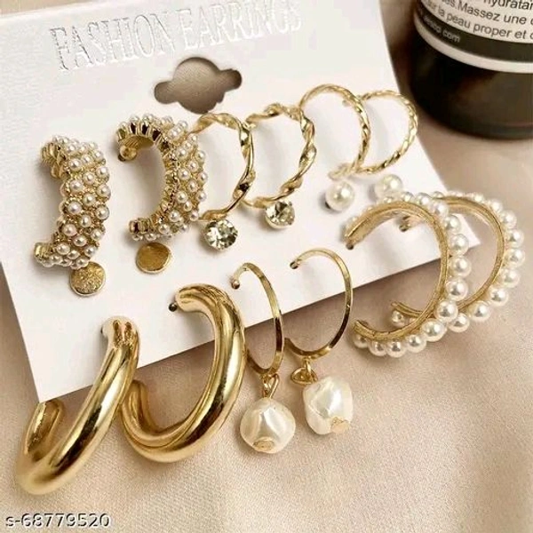 Vembley Combo Of 9 Pair Stunning Gold Plated Earings