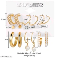 Vembley Combo Of 9 Pair Stunning Gold Plated Earings