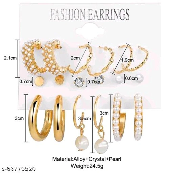 Vembley Combo Of 9 Pair Stunning Gold Plated Earings