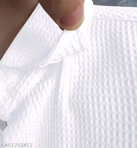 Royal WAFFLE TEXTURE LONG SLEEVE SHIRT - White, XXL