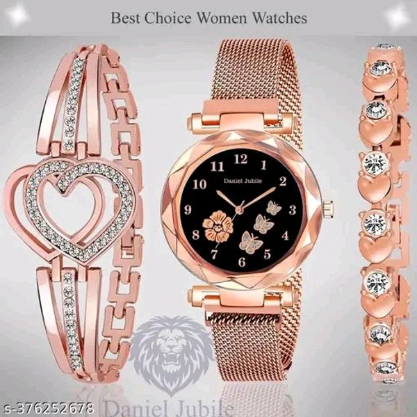 Daniel Jubile D J Rose Girls Watches With Bracelets - Rose Gold, Free Size