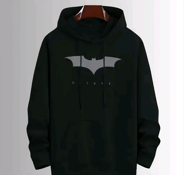 Mens Printed Hoodies 220GSM Cotton Fleece-Batman Edition - XL, Black