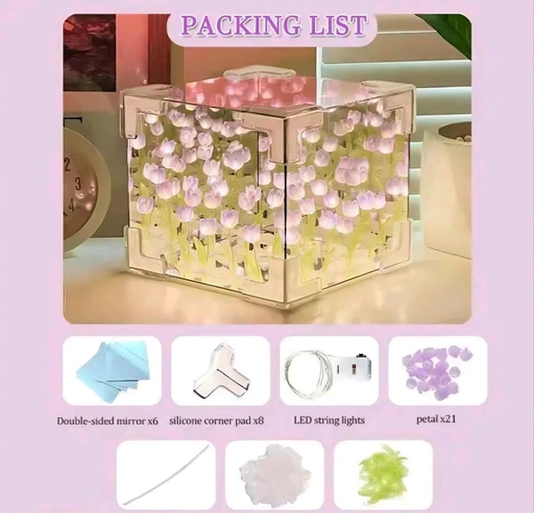 IKIME Tulip Cube Infinity Mirror Lamp