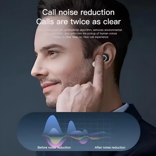 V8 Touch Display Earbud with Active Noise cancelation - Black