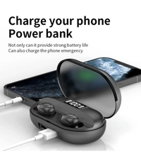  PowerBank Earbuds, Bluetooth True Wireless  - Black
