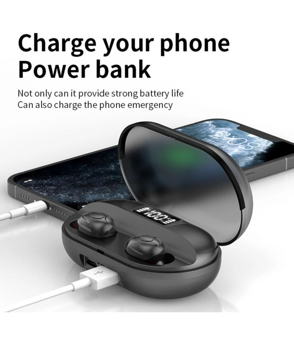  PowerBank Earbuds, Bluetooth True Wireless  - Black