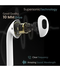  AirMini Buds Bluetooth True Wireless (TWS) In Ear 20 Hours Playback Fast charging,Dual pairing IPX4 - White