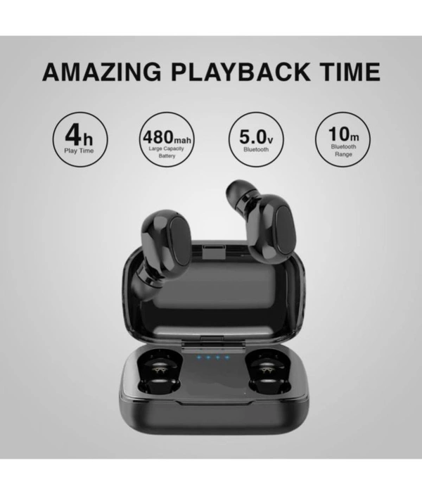 Power Bluetooth True Wireless (TWS) In Ear 25 Hours Playback Powerfull bass,Fast charging IPX4 - Black