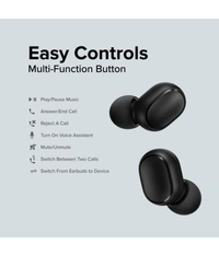 Buds Mini In Ear True Wireless (TWS) 25 Hours Playback IPX4(Splash & Sweat Proof) - Black